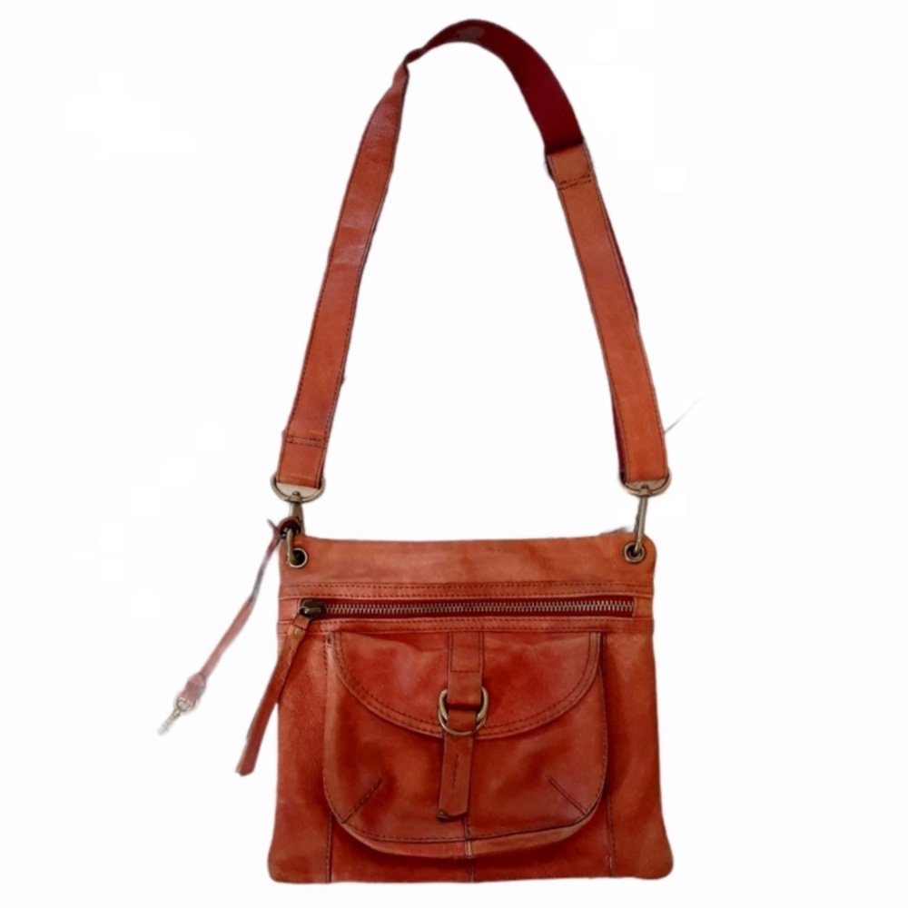 VTG FOSSIL LEATHER CROSSBODY BAG